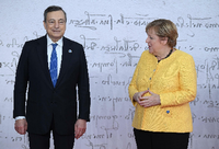 Italiens Premierminister Mario Draghi und Kanzlerin Angela Merkel auf dem G20-Gipfel. Foto: imago images/ZUMA Wire
