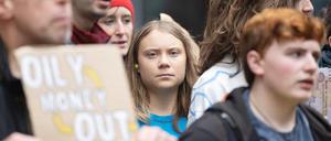Greta Thunberg bei einer Demo am 19. Oktober in London.