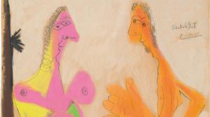 Pablo Picasso: „Homme et femme nus debout“, 1969.