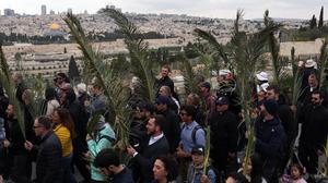 Die Hoffnung hört nicht auf. Palmsonntag-Prozession in Jerusalem, 2024.