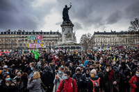 Auch auf dem Platz der Republik in Paris demonstrierten die Franzosen. Foto: Imago/IP3press