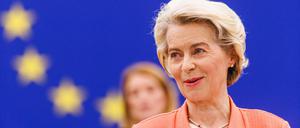Ursula von der Leyen, Präsidentin der Europäischen Kommission, hält die Rede zur Lage der Union 2023.  