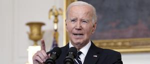 Präsident Joe Biden kommentiert die Angriffe der Hamas im Weißen Haus. 