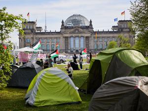 Das Protestcamp vor dem Reichstag