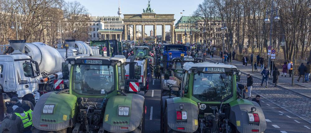 Am Montag gingen Landwirte in Berlin aus Protest gegen die Kürzungspläne der Regierung auf die Straße. 