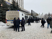 Russische Sicherheitskräfte haben bei einer Razzia eine Versammlung der Opposition aufgelöst und 200 Teilnehmer festgenommen. Foto: Victor Berezkin/dpa
