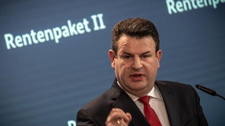 Hubertus Heil (SPD), Bundesminister für Arbeit und Soziales, bei der Vorstellung des Rentenpakets II.