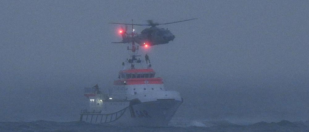 Rettungseinsatz nach der Kollision von zwei Frachtern auf der Nordsee.