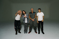Flea, John Frusciante, Chad Smith und Anthony Kiedis (von links) sind die Red Hot Chili Peppers. Foto: Sandy Kiml