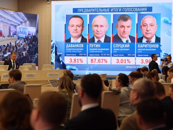 Die Zentrale Wahlkommission veröffentlichte am Sonntagabend erste Prognosen zur Präsidentschaftswahl in Russland.