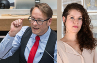 Sie sollen die neuen Vorsitzenden der Berliner Linksfraktion werden: Carsten Schatz und Anne Helm. Fotos: imago/Christian Ditsch, Mike Wolff