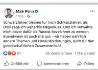 Screenshot von der Facebookseite des Köpenicker CDU-Abgeordneten Maik Penn. Screenshot: Facebook/Maik.Penn