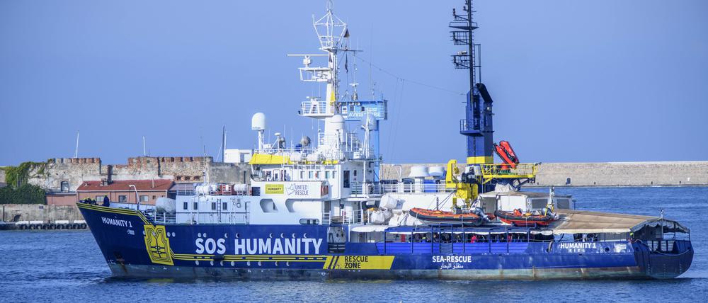 Blick auf das Seenotrettungsschiff „Humanity 1“.