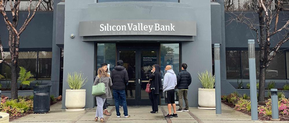 Eine Filiale der Silicon Valley Bank im US-Bundesstaat Kalifornien.