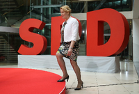 Nächste Stufe kann genommen werden: Franziska Giffey ist eine der Hoffnungsträgerinnen der SPD. Foto: Sean Gallup/Getty Images