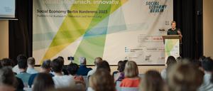 Franziska Giffey spricht auf der Social Economy Konferenz