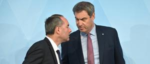 Bayerns Ministerpräsident Markus Söder (CSU) und sein Vize Hubert Aiwanger (Freie Wähler).