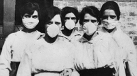 Frauen in Brisbane, Australien, schützen sich 1919 vor der Spanischen Grippe. Foto: dpa/Queensland Government