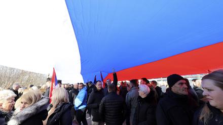 Serbischer Protest im mehrheitlich serbischen Nordkosovo im Dezember 2022