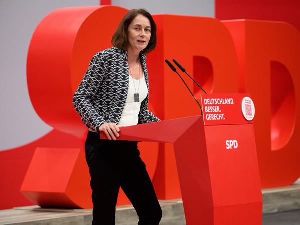 Katarina Barley, SPD-Spitzenkandidatin zur Europawahl, wünscht sich, dass nicht nur sie, sondern auch Kanzler Olaf Scholz plakatiert wird.