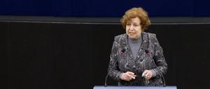 Tatjana Zdanoka im Plenarsaal des Europäischen Parlaments. 