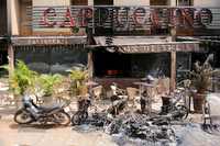 Das Café Cappuccino in Ouagadougou nach dem Anschlag vom Samstag. Foto: REUTERS