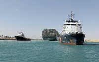 Die havarierte "Ever Given" hatte eine Woche den Suezkanal versperrt. Foto: imago images/UPI Photo