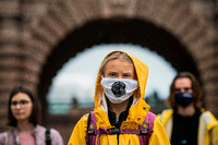 Ikone des Klimaprotests. Greta Thunberg, 9. Oktober 2020 in Schweden. Foto: JONATHAN NACKSTRAND/dpa