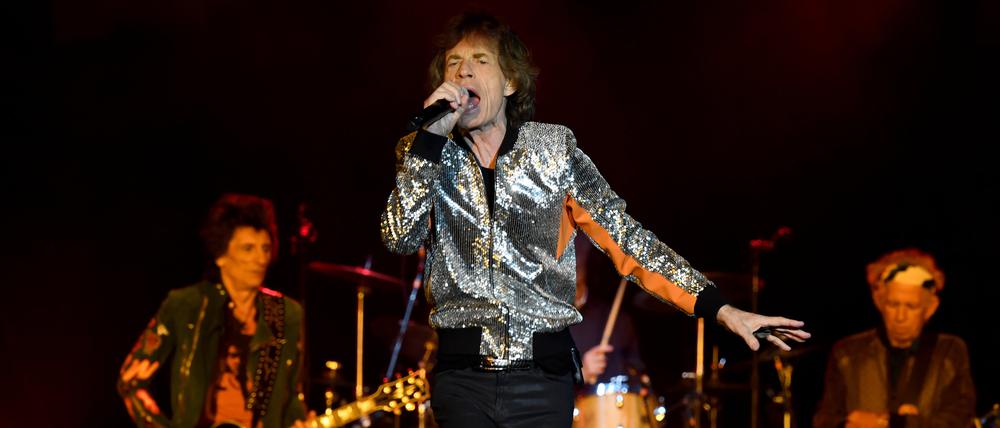 Die Rolling Stones bei ihrem Tour-Start 2017 in Hamburg mit Sänger Mick Jagger.