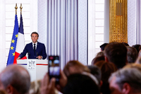 Emmanuel Macron hielt zu Beginn der zweiten Amtszeit eine Ansprache. Foto: AFP/Gonzalo Fuentes