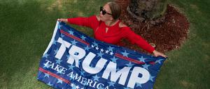 Eine Anhängerin von Donald Trump in Doral, Florida.