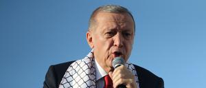 Mit Palästinenserschal: der türkische Präsident Erdoğan. 