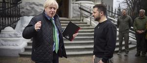 Der ehemalige britische Premier Boris Johnson besuchte den ukrainischen Präsidenten Wolodymyr Selenskyj am vergangenen Sonntag.