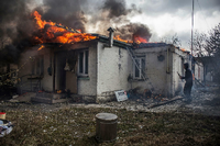 Bewohner eines Hauses in Irpin nahe Kiew Foto: dpa/AP/Efrem Lukatsky