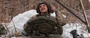 Ein ukrainischer Panzerfahrer.