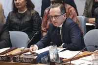 Bundesaußenminister Heiko Maas (SPD) als Vorsitzender des UN-Sicherheitsrates im April 2019. Foto: Drew Angerer/Getty Images/AFP