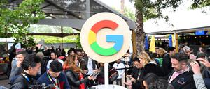 Medienvertreter bei einem Event von Google in Kalifornien. 