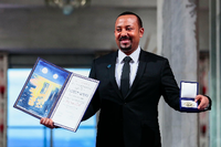 Abiy Ahmed, Ministerpräsident von Äthiopien, hat am Dienstag den Friedensnobelpreis erhalten. Håkon Mosvold Larsen/NTB scanpix/dpa