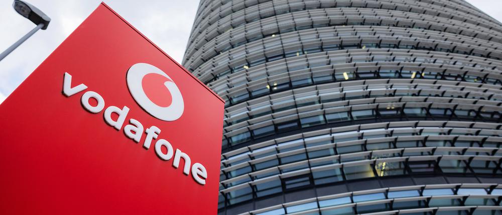 Blick auf die Zentrale des Mobilfunkanbieters Vodafone in Düsseldorf.