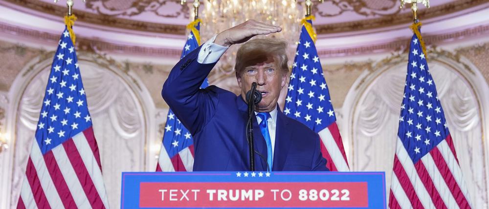 Der ehemalige US-Präsident Donald Trump am Wahltag an seinem Wohnsitz Mar-a-Lago