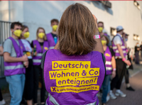 Unterstützer der Initiative ·Deutsche Wohnen und Co. enteignen. Foto: Monika Skolimowska/dpa