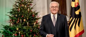 Bundespräsident Frank-Walter Steinmeier bei seiner Weihnachtsansprache auf Schloss Bellevue