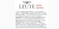 Lesestoff für Berlin-Spandau - den Newsletter gibt es hier: leute.tagesspiegel.de .