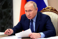 Wladimir Putin, Präsident von Russland, verurteilt die Schritte des deutschen Außenministeriums im Tiergarten-Mord. Foto: Mikhail Metzel/Pool Sputnik Kremlin/AP/dpa