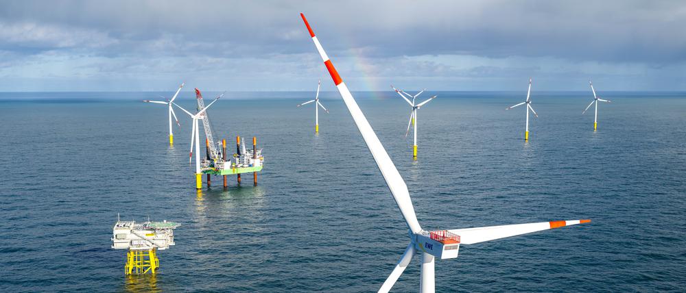 Der Offshore-Windpark Riffgat rund 15 Kilometer nördlich der Insel Borkum.  
