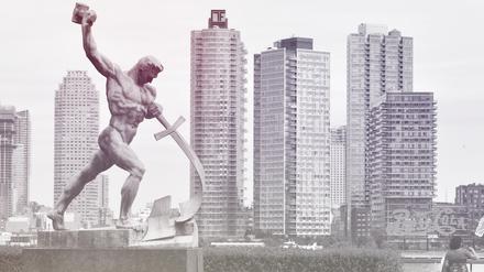 Das Denkmal „Schwerter zu Pflugscharen“ vor dem UN-Hauptquartier in New York.