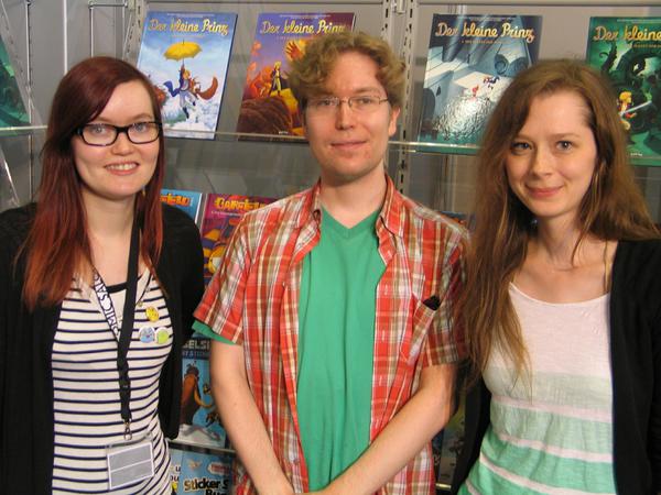 Die besten drei: Olivia Vieweg (links) ist die Gewinnerin des Ehapa-Comicstipendiums, Moritz von Wolzogen landete auf dem zweiten Platz, Asja Wiegand auf dem dritten.