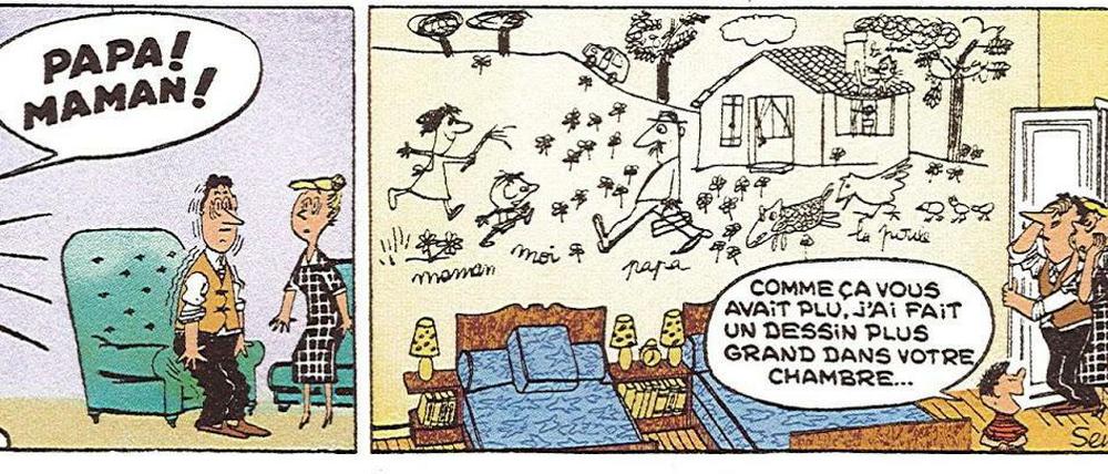 Von amerikanischen „Family Strips“ inspiriert: Eine Seite aus „Le petit Nicolas – la bande dessinée originale“.