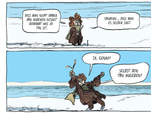Beethoven on the rocks: Eine Szene aus Mikael Ross‘ Comicerzählung „Goldjunge“.