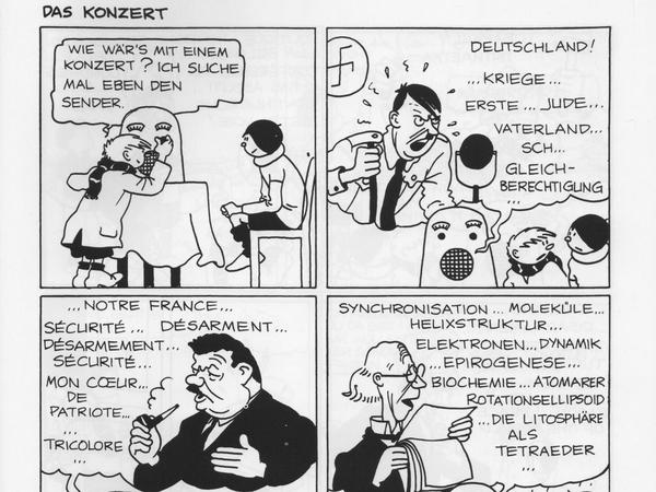 Tonstörung: Ein Schwarz-Weiß-Strip aus der Hergé-Werkausgabe.
